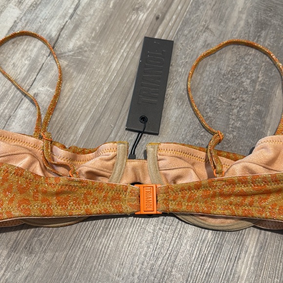 Triangl Orange Leopard Cheetah Sparkle Bikini Top - Picture 4 of 7